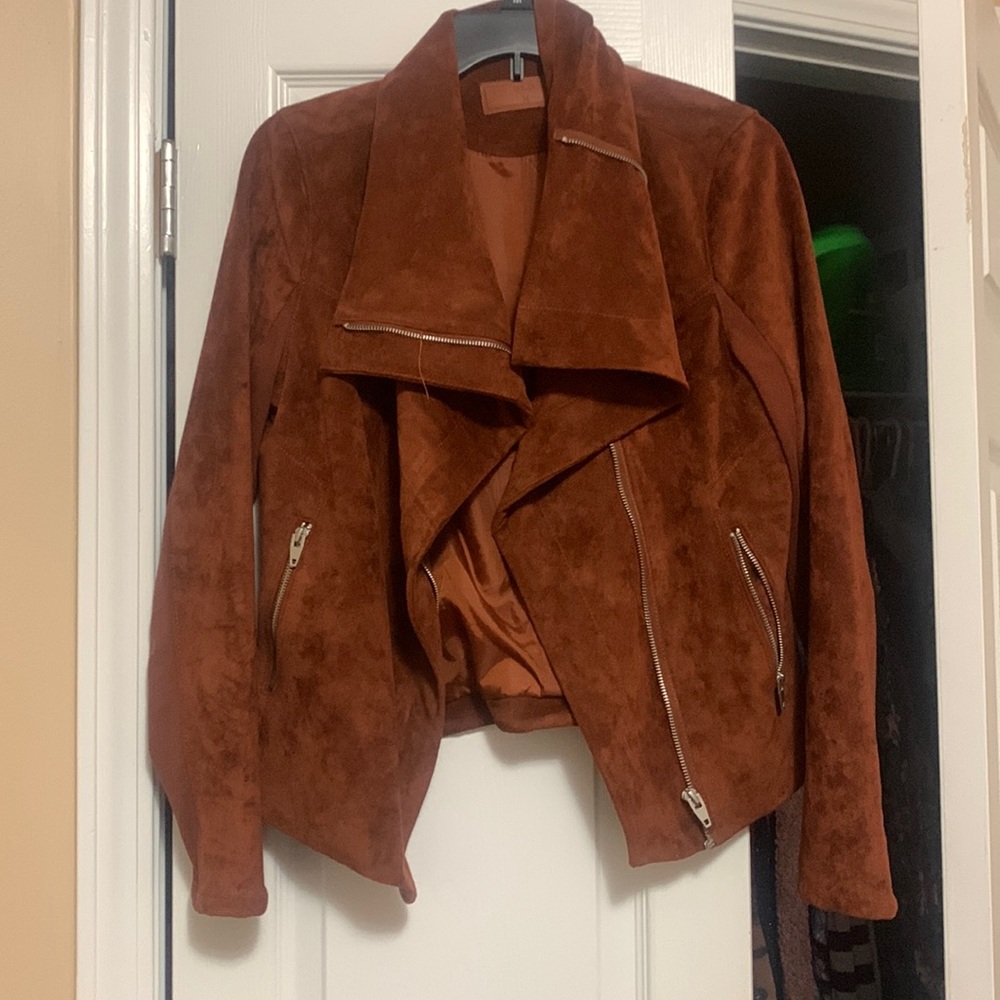 SL8 Brown Suede Leather Zip up Jacket